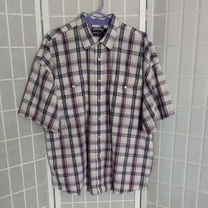 *Panhandle Slim Mens XL Plaid Short Sleeve Snap-up‎ Shirt Western Style